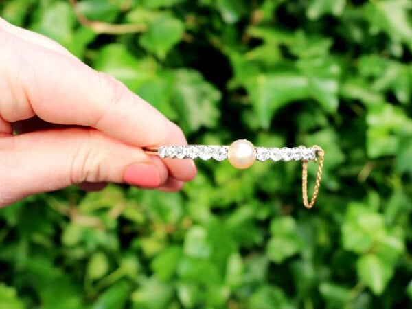 Antique Pearl Diamond Bangle Outdoor