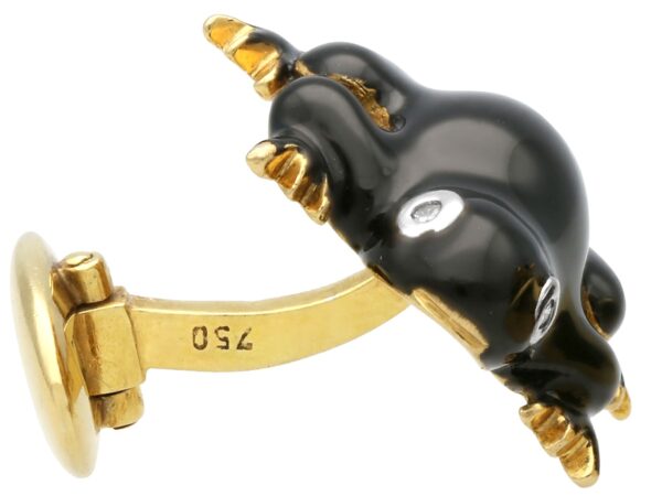 vintage enamel frog cufflinks