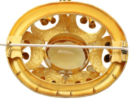 Citrine Brooch Reverse Detail Shot