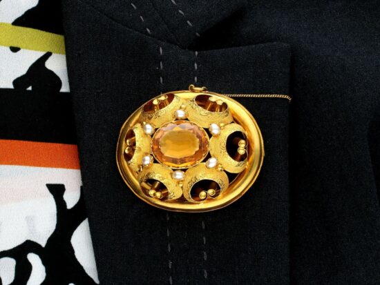 Victorian Gold Brooch Styling Shot