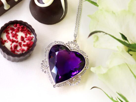 Large Amethyst Heart Pendant
