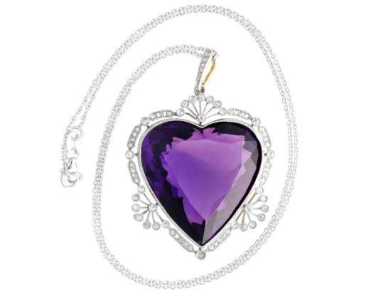 Large Amethyst Heart Pendant