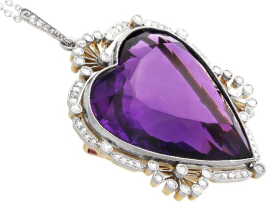 Large Amethyst Heart Pendant