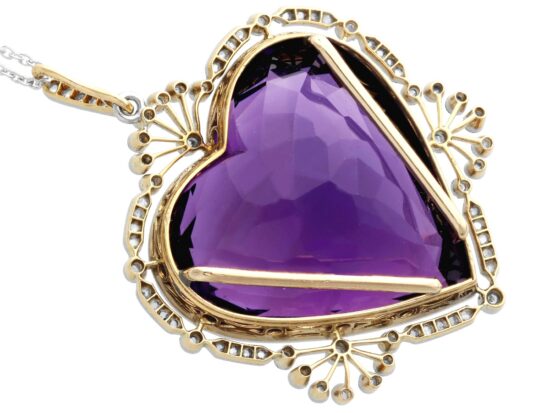 Large Amethyst Heart Pendant reverse