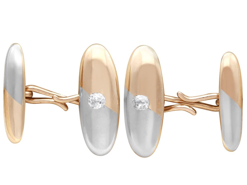platinum and gold diamond cufflinks