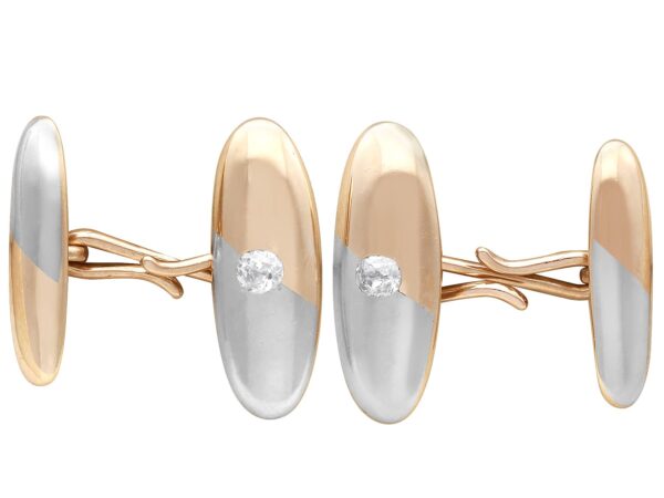 platinum and gold diamond cufflinks