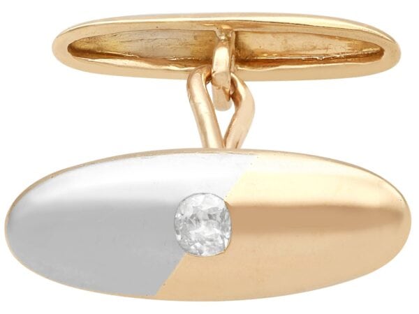 platinum and gold diamond cufflink