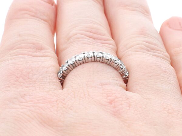 3 Carat Diamond Eternity Band on finger