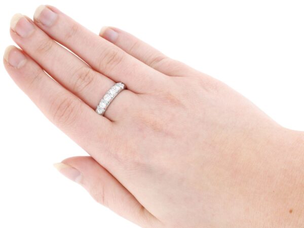 wearing Platinum and Diamond Eternity Ring