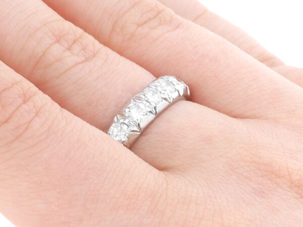 Platinum and Diamond Eternity Ring on hand