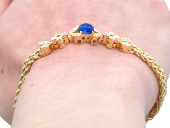 Sapphire Bracelet Worn Close Up