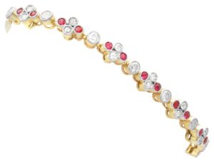 Antique Ruby Diamond Yellow Gold Bracelet