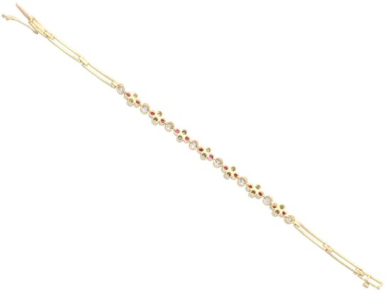 Yellow Gold Diamond Ruby Bracelet