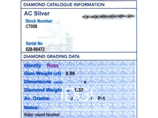Diamond Grading Card With Bracelet