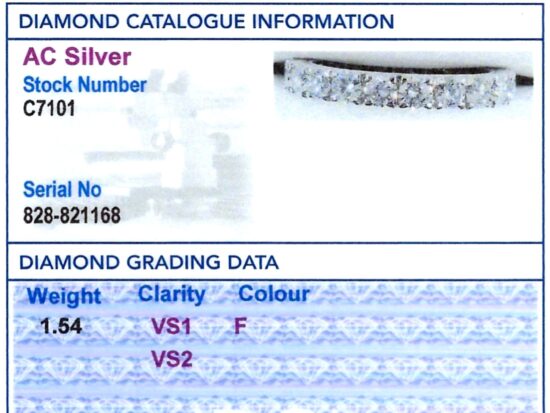 Full Diamond Eternity Band Platinum grading card