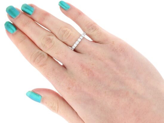 Full Diamond Eternity Band Platinum wearing