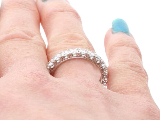 Full Diamond Eternity Band Platinum on finger