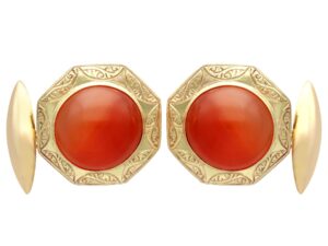 gold carnelian cufflinks