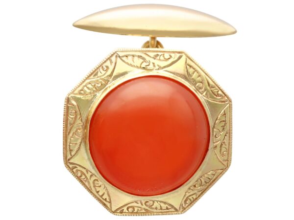 chain link carnelian cufflink