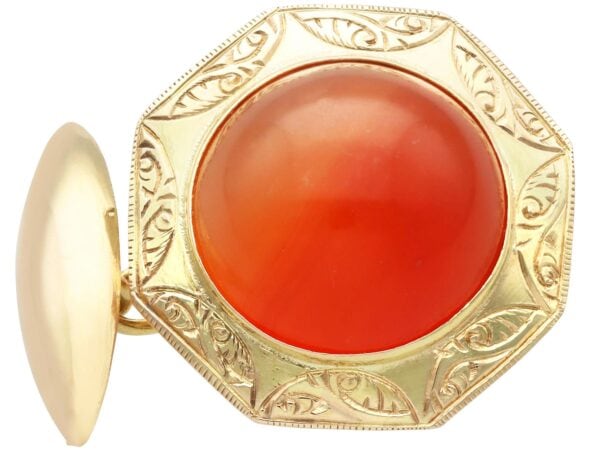 Victorian carnelian cufflink