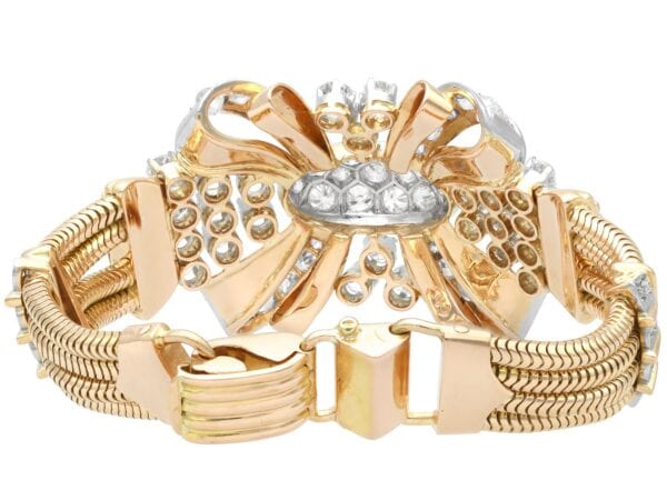 back of art deco bracelet with diamonds