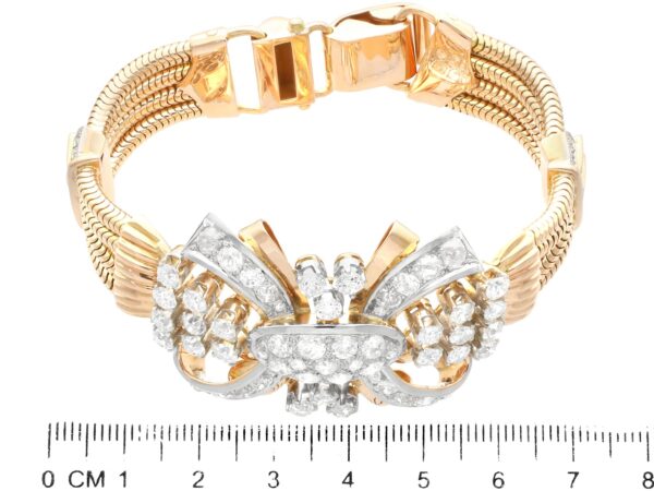 gold art deco bracelet with diamonds size
