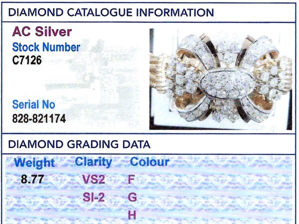 yellow gold art deco bracelet grading card