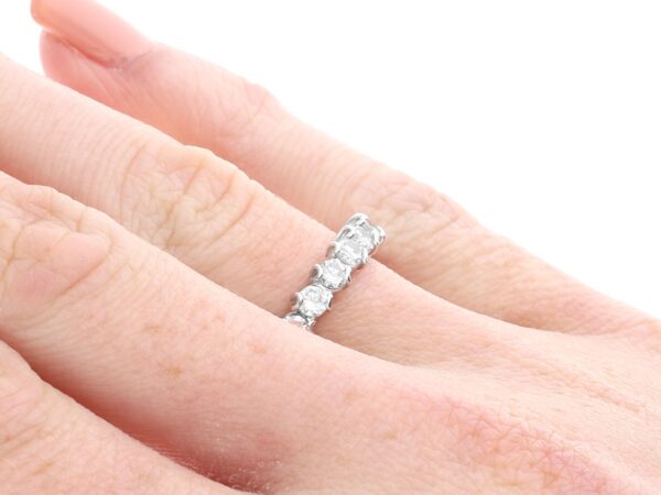 Vintage Full Diamond Eternity Ring on hand