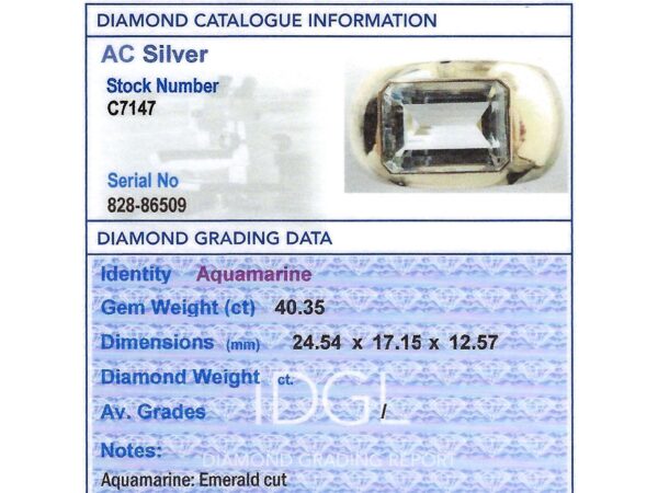 Vintage Aquamarine Bracelet Certificate