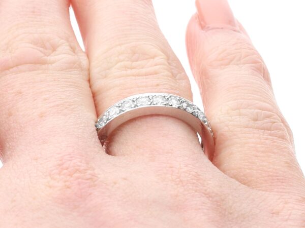 Eternity Ring with 24 Diamonds on finger