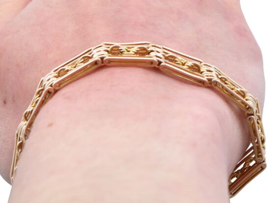 Gold Bracelet Worn Close Up