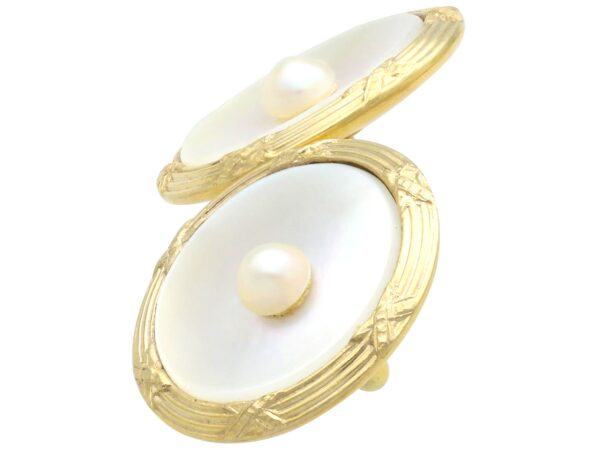Tiffany and Co Pearl Cufflinks in Gold