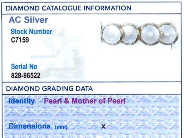 Tiffany and Co Pearl Cufflinks grading card