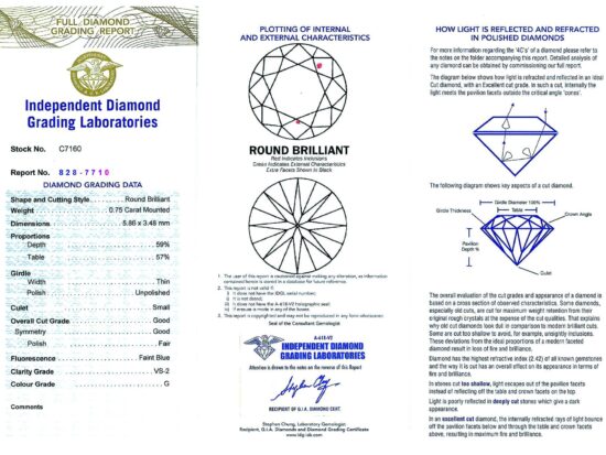 Diamond Drop Earrings Report Card