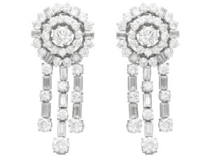 Vintage Diamond Drop Earrings Front