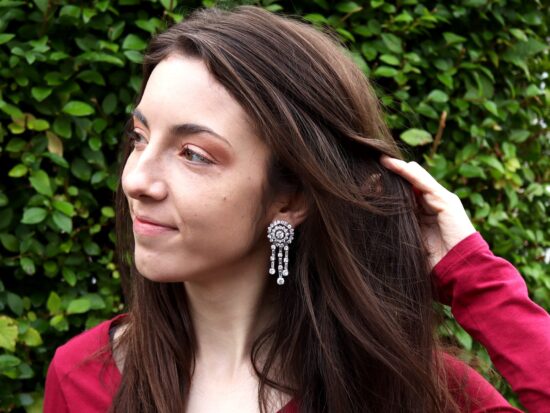 Diamond Earrings On Ear