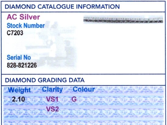 Diamond Grading Card With Bracelet