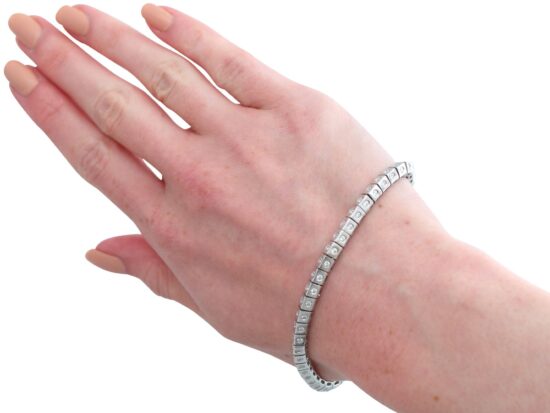 Diamond White Gold Bracelet On Wrist