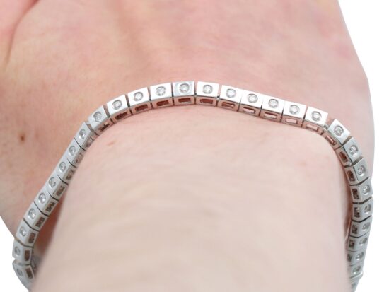White Gold Bracelet Worn Close Up