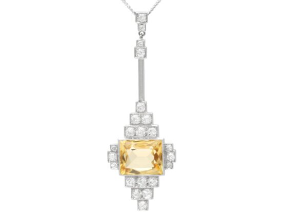Antique Citrine Pendant Front Detail