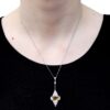 Citrine Diamond Pendant Being Worn
