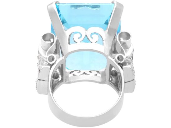 Large Aquamarine Cocktail Ring back