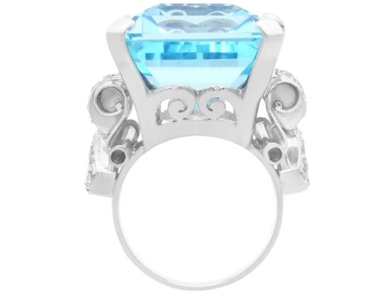 Large Aquamarine Cocktail Ring setting