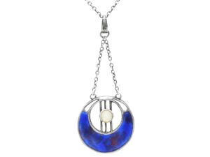 Silver and Enamel Pendant Necklace
