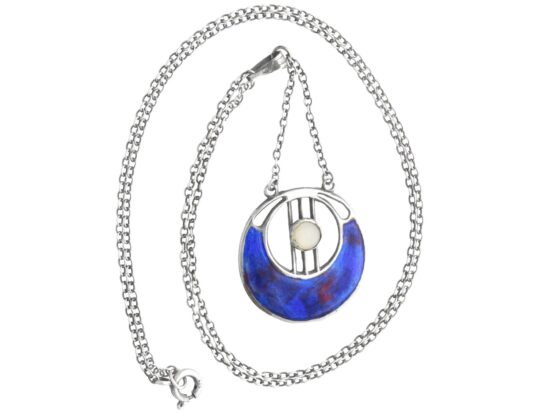 Silver and Enamel Pendant Necklace