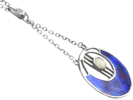 Silver and Enamel Pendant Necklace