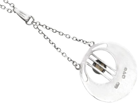 Silver and Enamel Pendant Necklace reverse