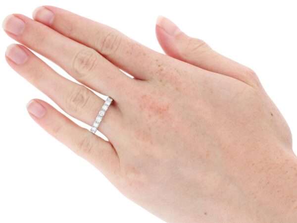 Full Diamond Eternity Ring White Gold wearing