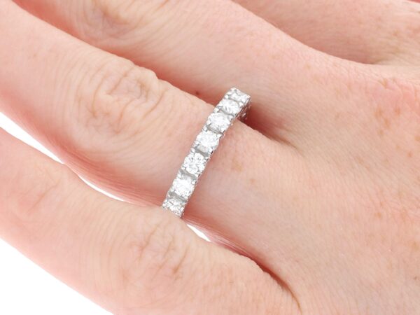 Full Diamond Eternity Ring White Gold wearing