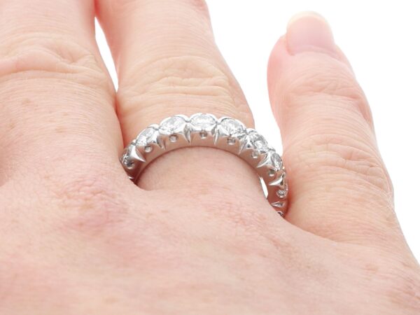 Size L Diamond Eternity Ring on finger